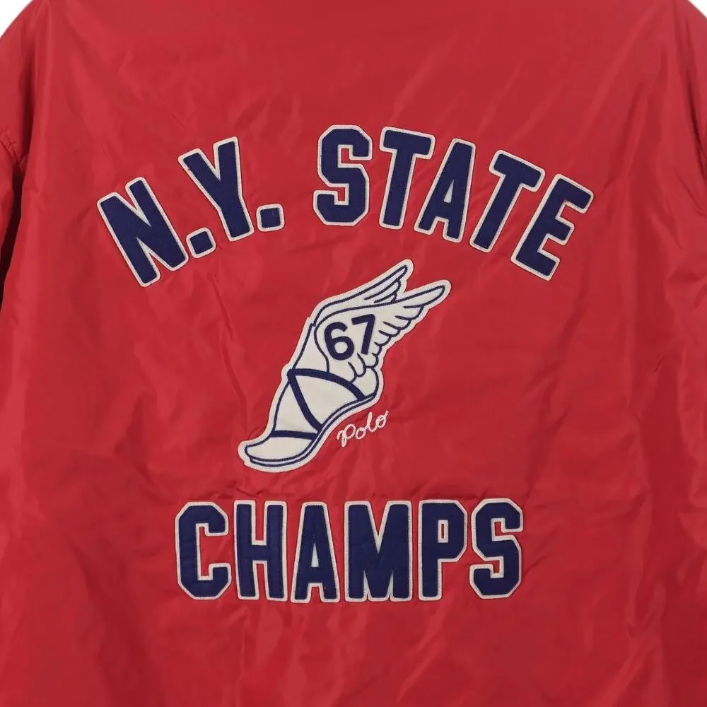 NWOT Polo Ralph Lauren Coach Jacket 3XB Red Nylon NY State Champs P Wing Snap